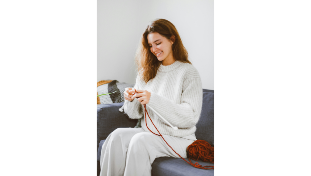 Knit sweater with wide leg pants winter street style look under 3000
