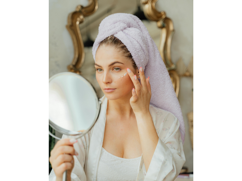 night skincare routine for beginners applying night cream on face for glowing skin